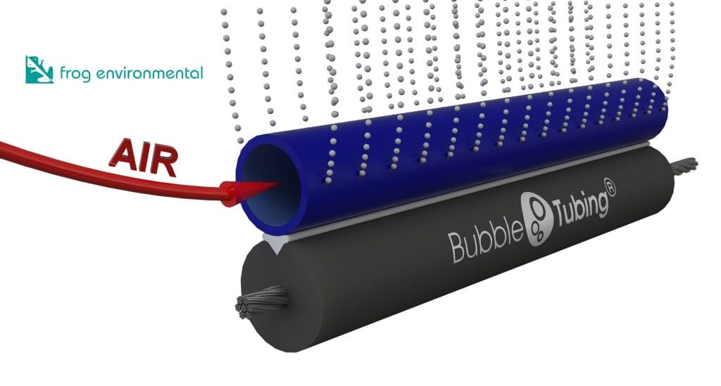 International gold awards for technology protecting salmon during dock redevelopment 39 Bubble Curtain illustration using Bubble Tubing%C2%AE technology 1024x549 1